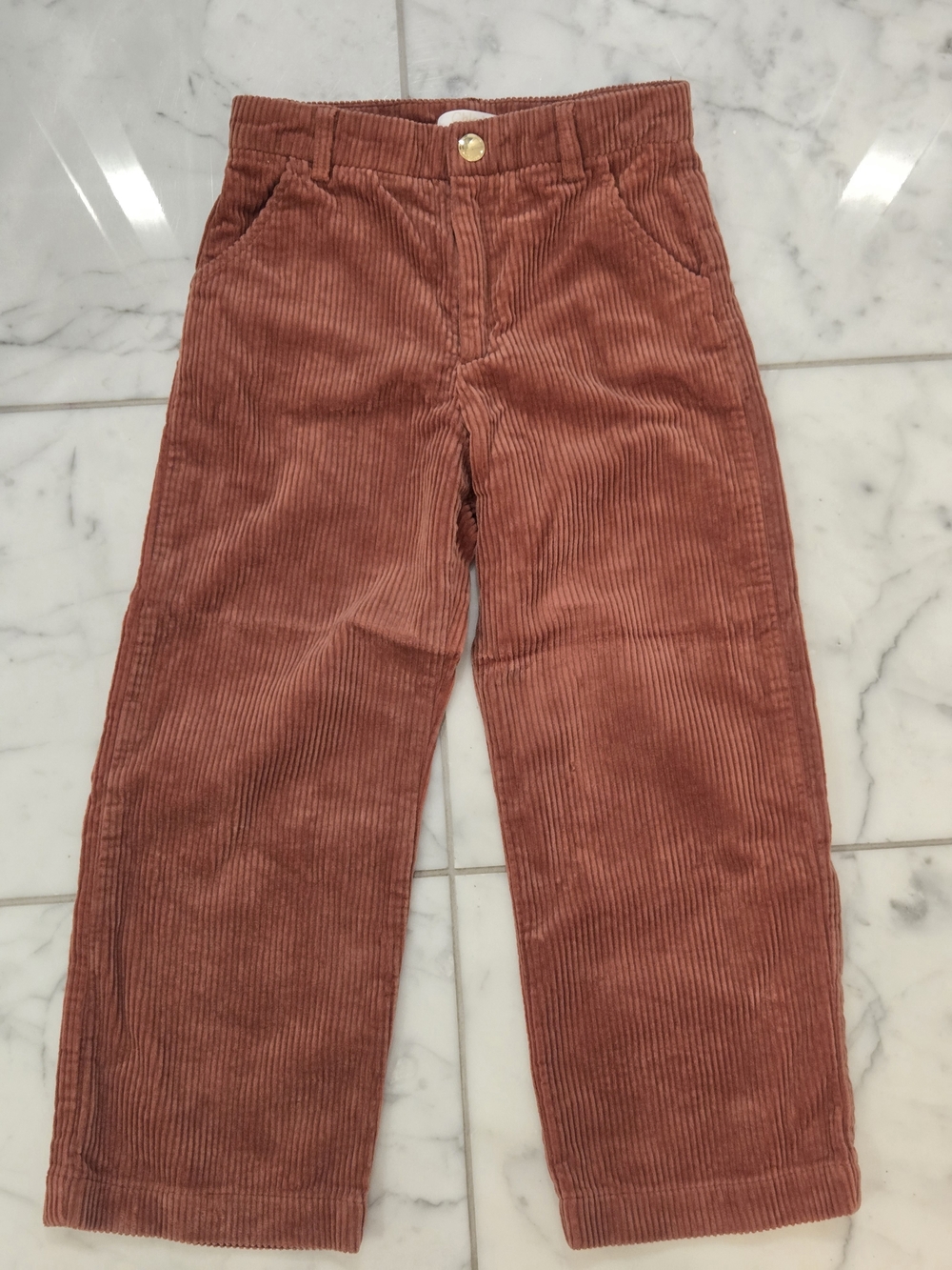 Chloe Kids Corduroy Pants in Rust Red